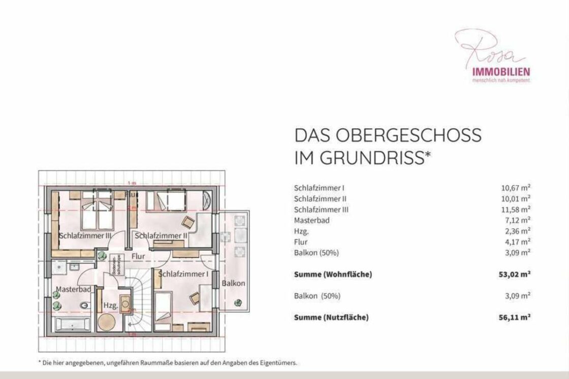 Mit Südgarten & Keller: Komfortables und ruhig gelegenes Einfamilienhaus in Mahlsdorf Nord - Grundriss OG