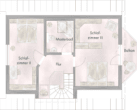 Grundriss OG - Wassernahes Einfamilienhaus mit Einbauküche, zwei Bädern, Terrasse, Balkon u.v.m. in Marienwerder