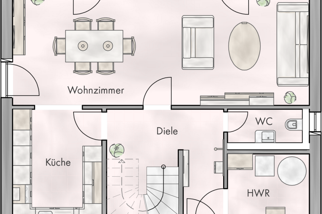 Hohe Energieeffizienz! Neubau-Einfamilienhaus mit Kamin, Solar, modernen Bädern u.v.m. in Wriezen - Grundriss Erdgeschoss