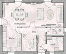 Grundriss Erdgeschoss - Hohe Energieeffizienz! Neubau-Einfamilienhaus mit Kamin, Solar, modernen Bädern u.v.m. in Wriezen