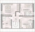 Grundriss Obergeschoss - Hohe Energieeffizienz! Neubau-Einfamilienhaus mit Kamin, Solar, modernen Bädern u.v.m. in Wriezen