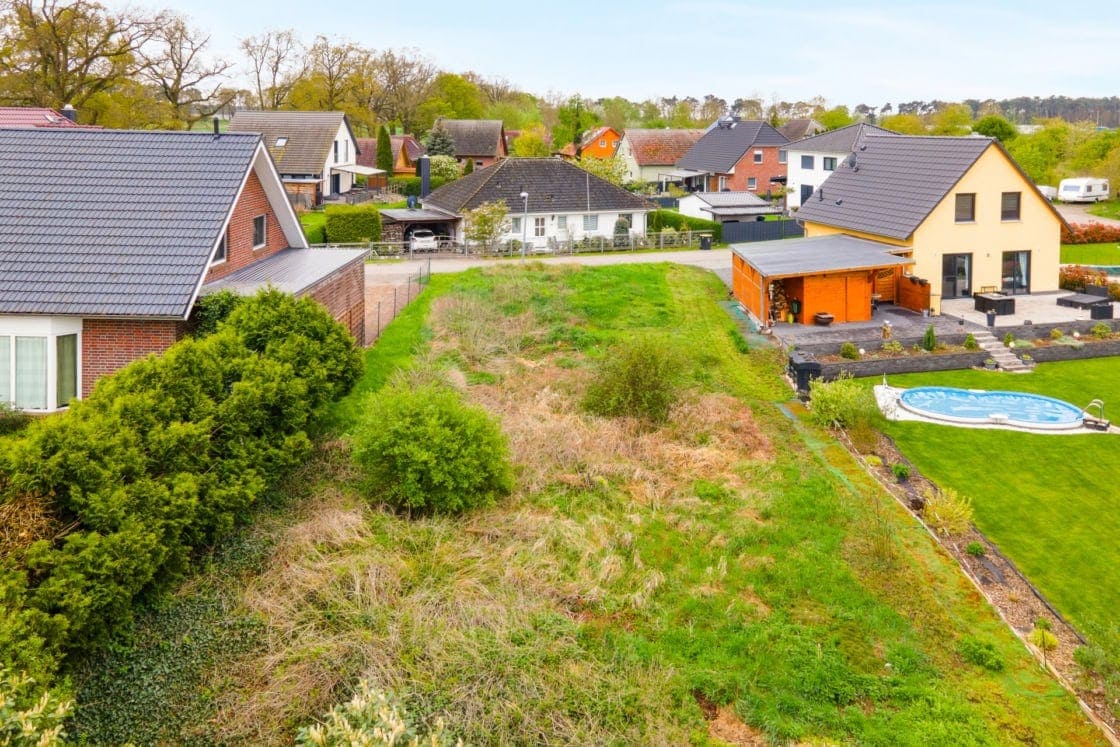 Bauträgerfreies, erschlossenes Grundstück in Kremmen OT Flatow - Für Bungalow, EFH oder Stadtvilla - Vogelperspektive