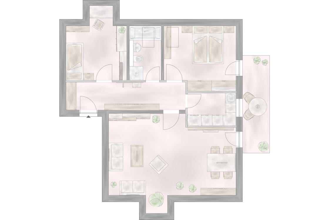 Mit Balkon, Einbauküche, Stellplatz, Keller, Top-Bad: Dachgeschoss-Whg. in Schönfließ bei Glienicke - Grundriss