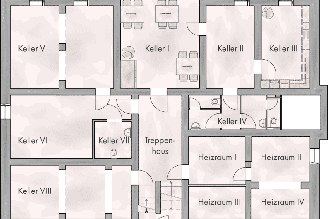Historisches Wohnhaus für bis zu vier Familien mit Scheune - auch als Kapitalanlage in Wriezen - Grundriss Keller