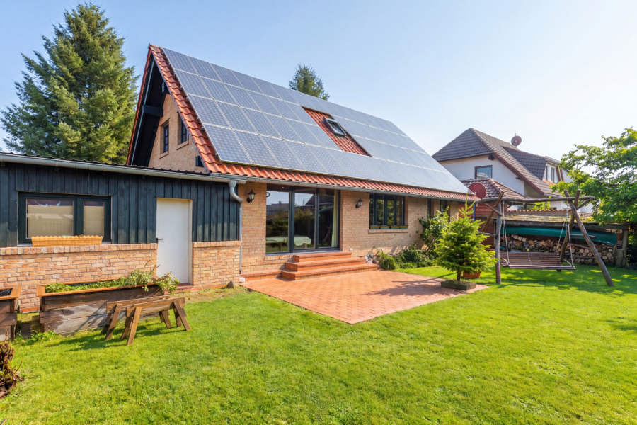 Haus in Holzbohlen-Bauweise