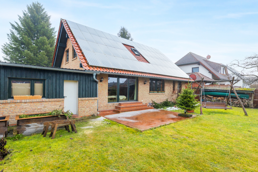 Haus in Holzbohlen-Bauweise