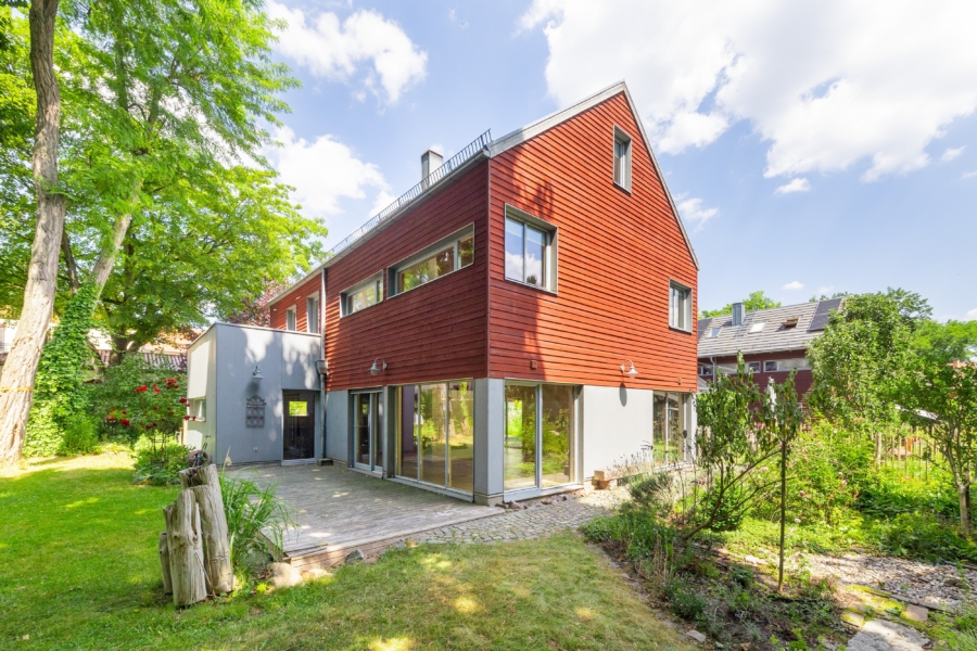 Blick  zum Haus